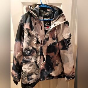 Adult Ski Jacket in Black, Purple, Blue, And White